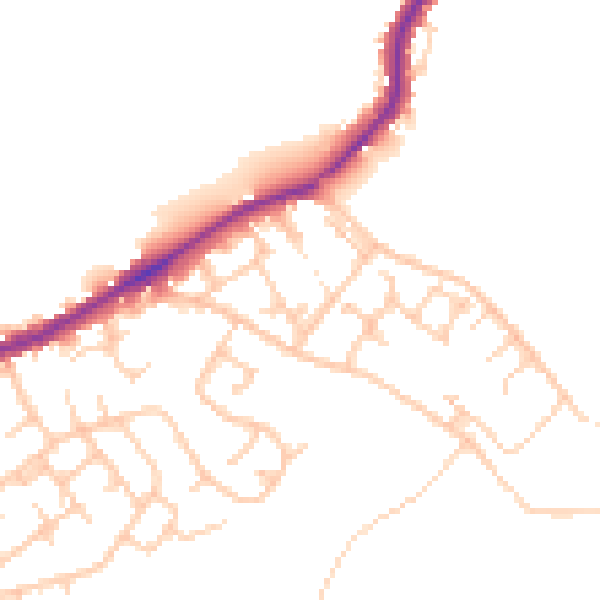 Daytime road noise heatmap for WN2 1BX