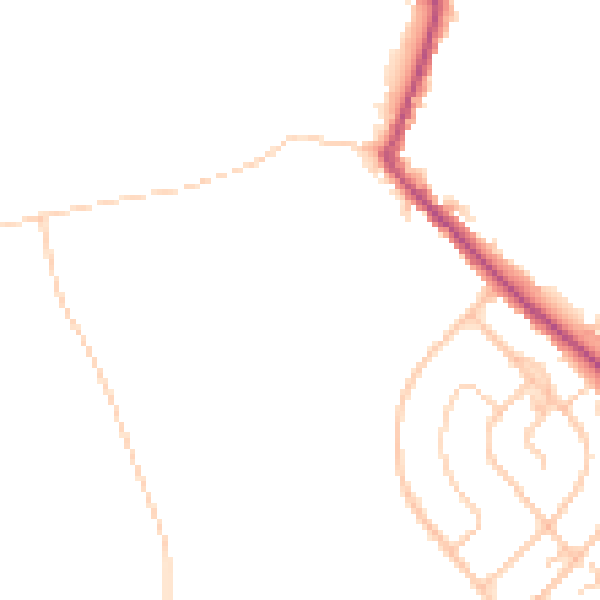 Daytime road noise heatmap for WN2 1LA