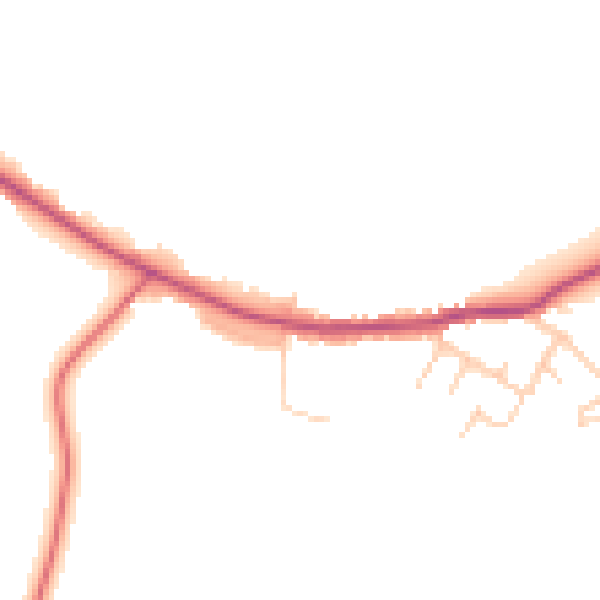 Daytime road noise heatmap for WN2 1PY