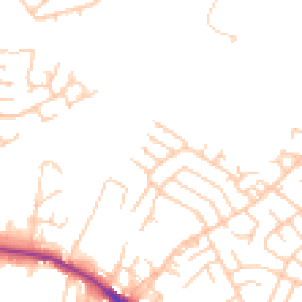 Daytime road noise heatmap for WN2 2JW