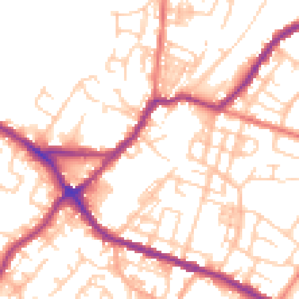 Daytime road noise heatmap for WN2 3AF