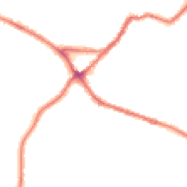 Night-time road noise heatmap for WN2 3EA