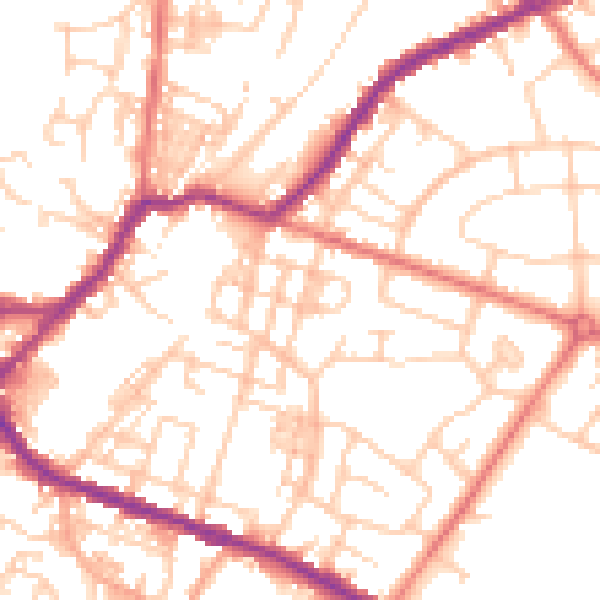 Daytime road noise heatmap for WN2 3NH