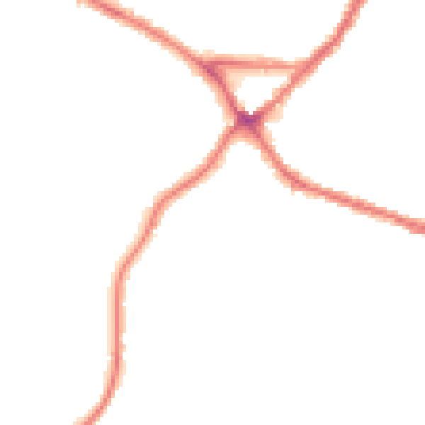 Night-time road noise heatmap for WN2 3NY