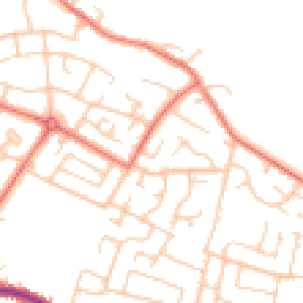 Daytime road noise heatmap for WN2 4JY