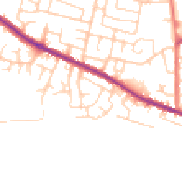 Daytime road noise heatmap for WN2 4NE
