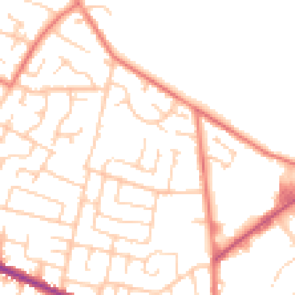 Daytime road noise heatmap for WN2 4NL