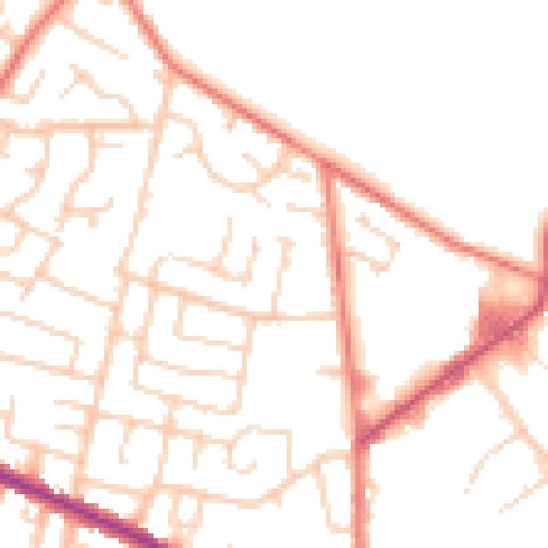 Daytime road noise heatmap for WN2 4RH