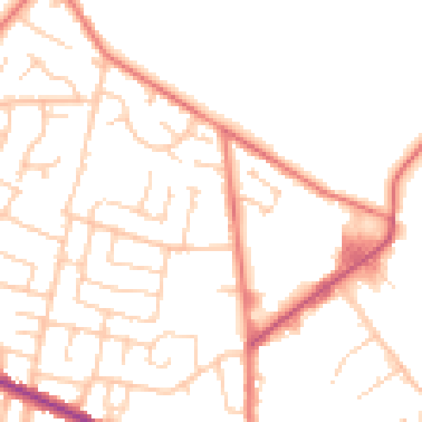 Daytime road noise heatmap for WN2 4SF