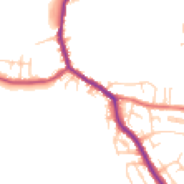 Daytime road noise heatmap for WN2 4UB