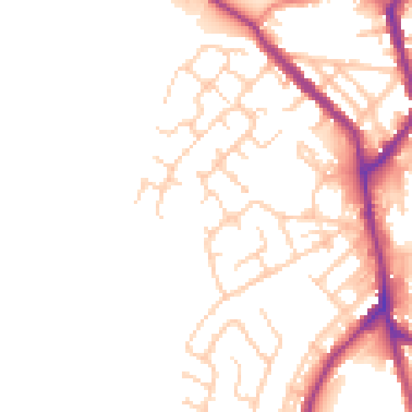 Daytime road noise heatmap for WN2 5FJ