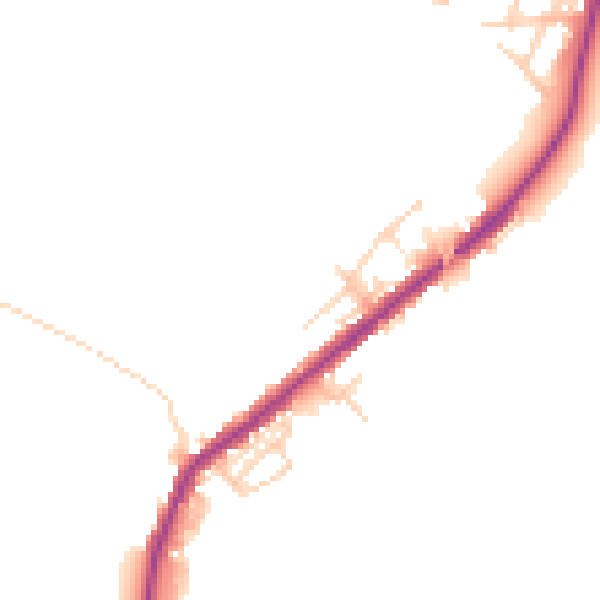 Daytime road noise heatmap for WN2 5JR