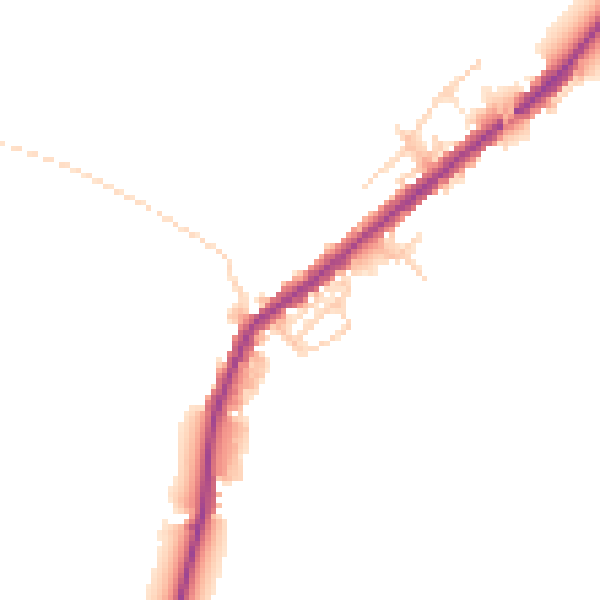 Daytime road noise heatmap for WN2 5JT