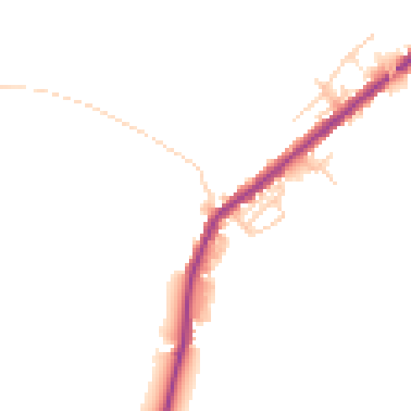 Daytime road noise heatmap for WN2 5JX