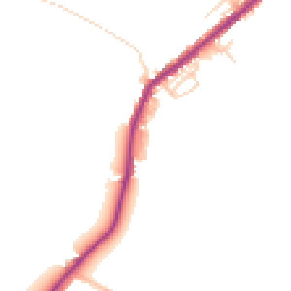 Daytime road noise heatmap for WN2 5LB
