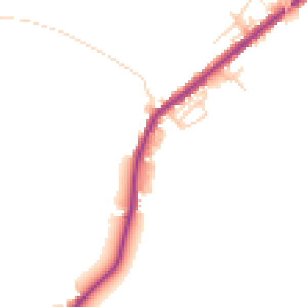 Daytime road noise heatmap for WN2 5LD
