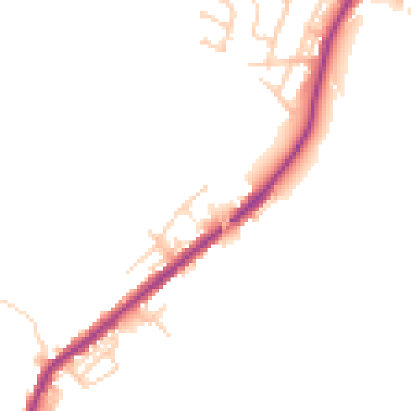 Daytime road noise heatmap for WN2 5LN