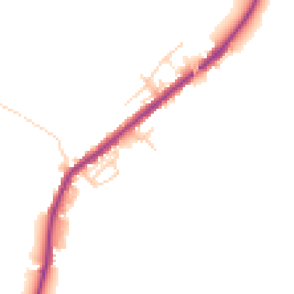 Daytime road noise heatmap for WN2 5LQ