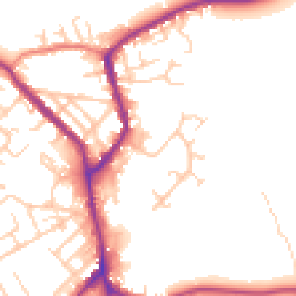 Daytime road noise heatmap for WN2 5NL