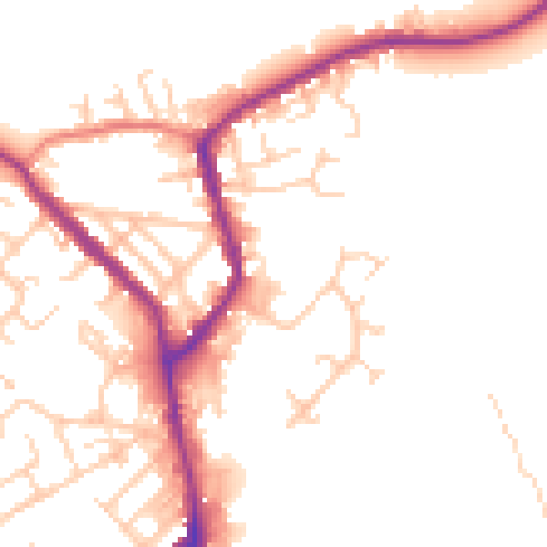 Daytime road noise heatmap for WN2 5NN