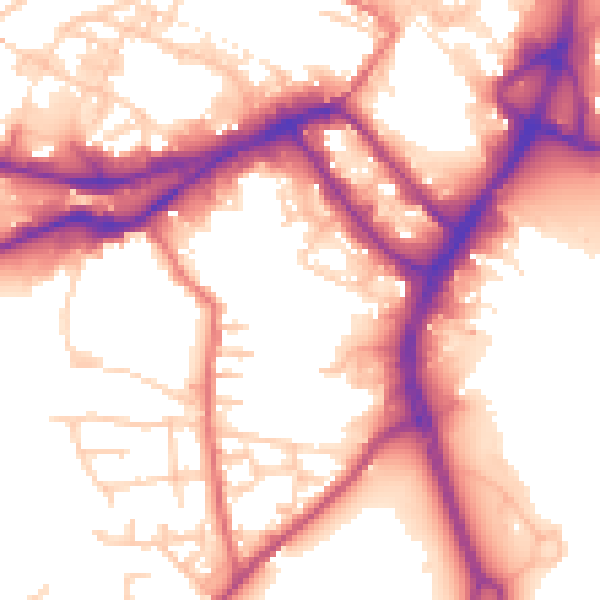 Daytime road noise heatmap for WN3 4AT
