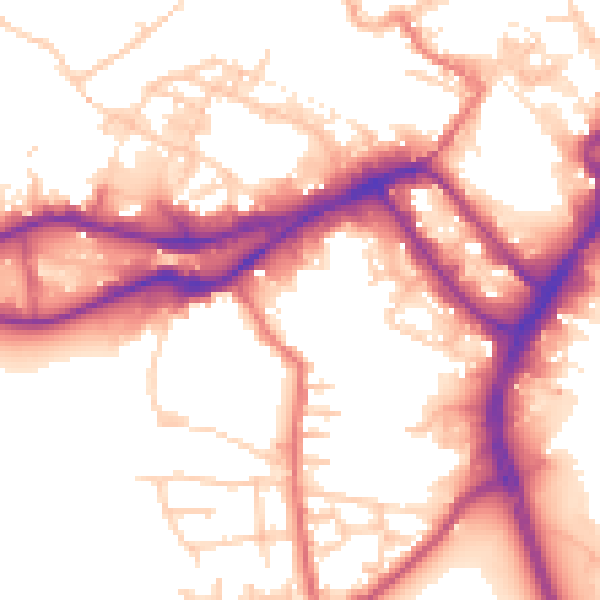 Daytime road noise heatmap for WN3 4BL