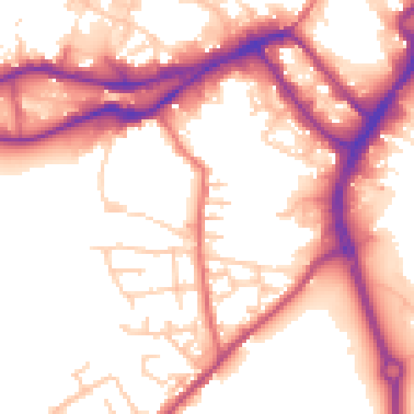 Daytime road noise heatmap for WN3 5BJ