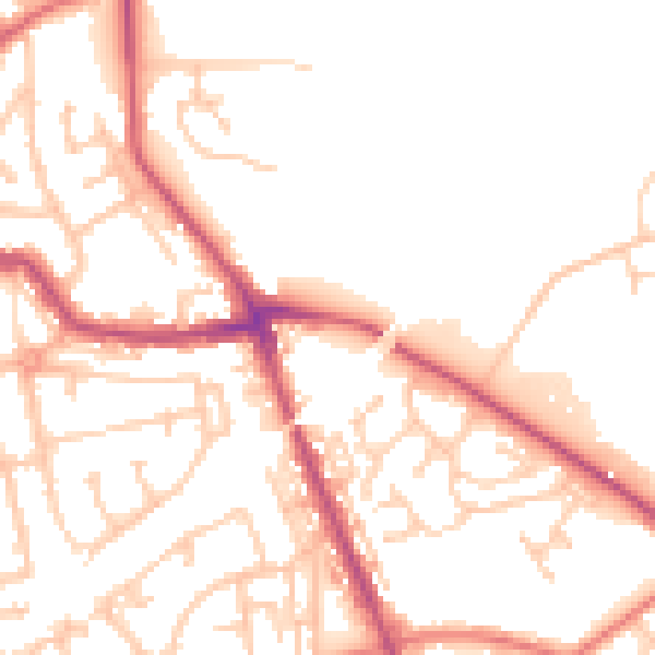 Daytime road noise heatmap for WN4 0AA