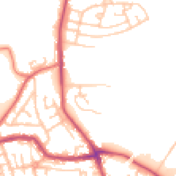 Daytime road noise heatmap for WN4 0AF