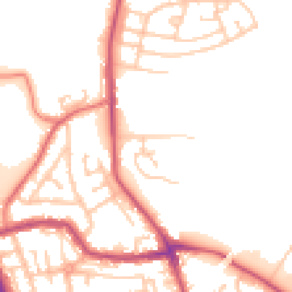 Daytime road noise heatmap for WN4 0AG
