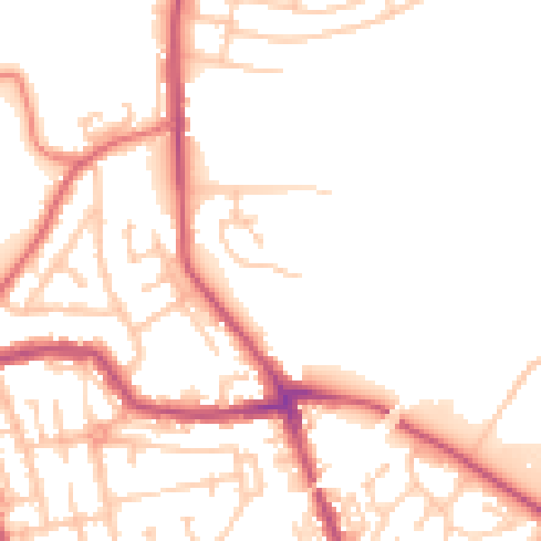 Daytime road noise heatmap for WN4 0AH