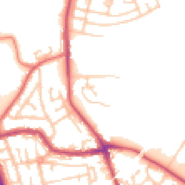 Daytime road noise heatmap for WN4 0AL