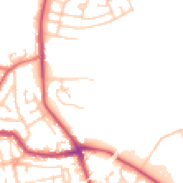 Daytime road noise heatmap for WN4 0AN