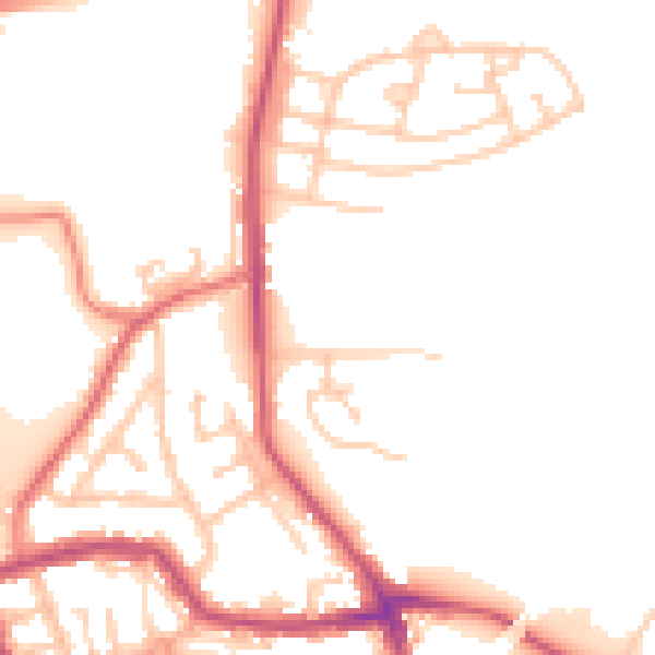 Daytime road noise heatmap for WN4 0AP