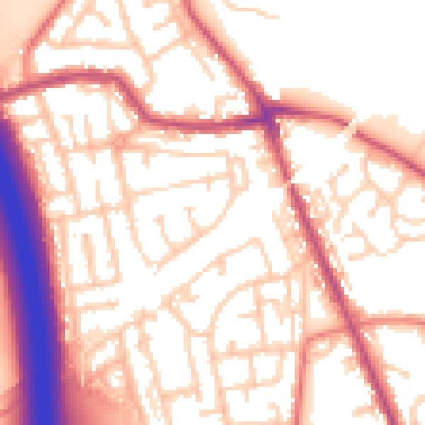 Daytime road noise heatmap for WN4 0AT