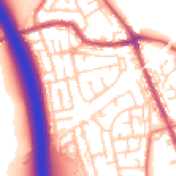 Daytime road noise heatmap for WN4 0AX