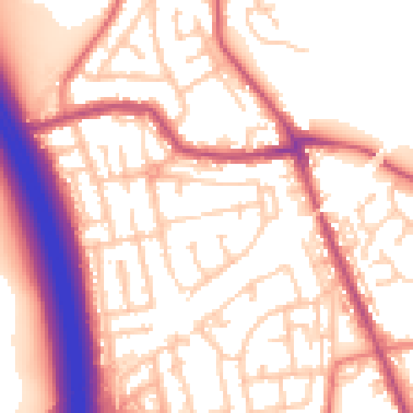 Daytime road noise heatmap for WN4 0AZ