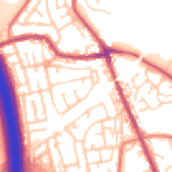 Daytime road noise heatmap for WN4 0BA