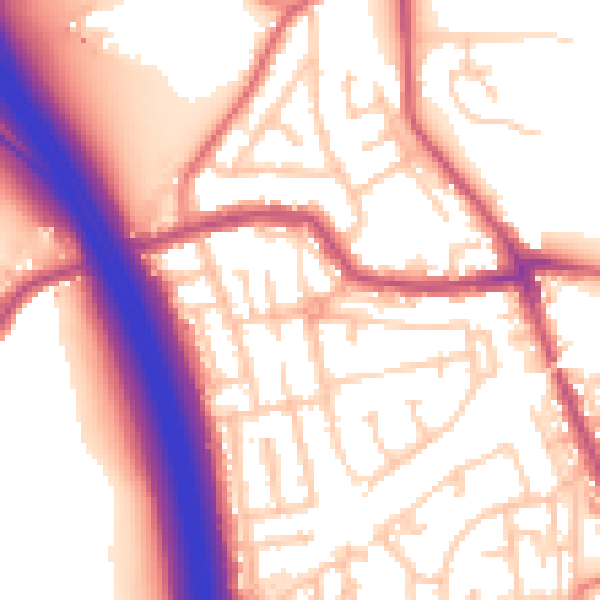 Daytime road noise heatmap for WN4 0BB