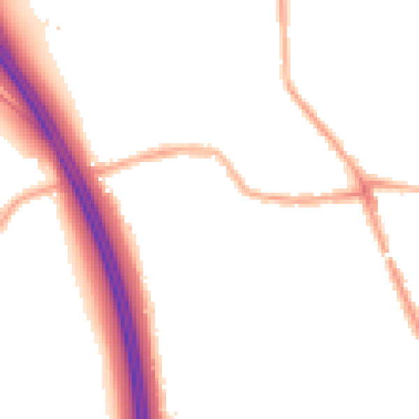 Night-time road noise heatmap for WN4 0BB