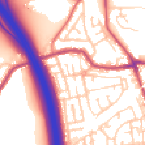 Daytime road noise heatmap for WN4 0BD