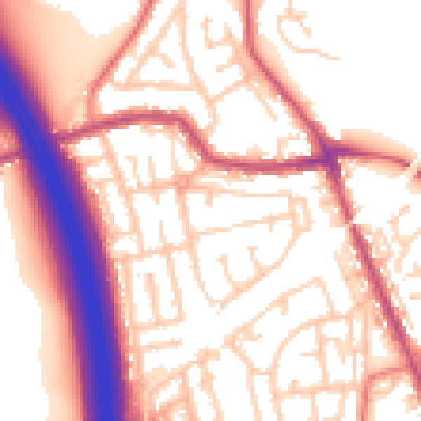 Daytime road noise heatmap for WN4 0BH