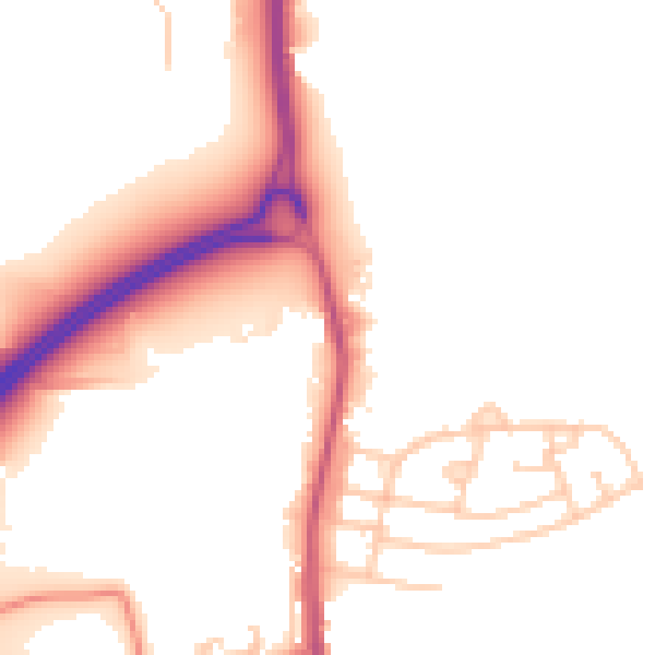 Daytime road noise heatmap for WN4 0BL