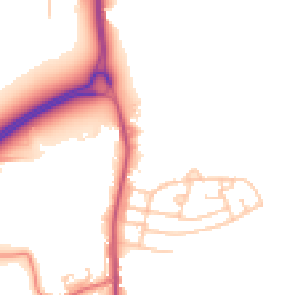 Daytime road noise heatmap for WN4 0BN