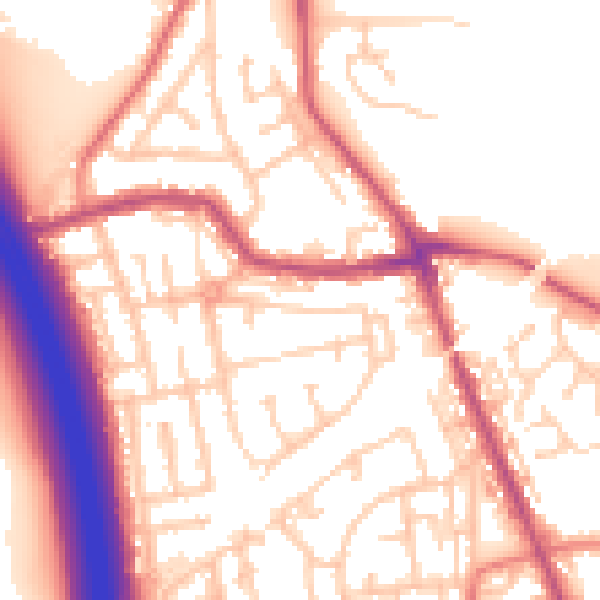 Daytime road noise heatmap for WN4 0BQ
