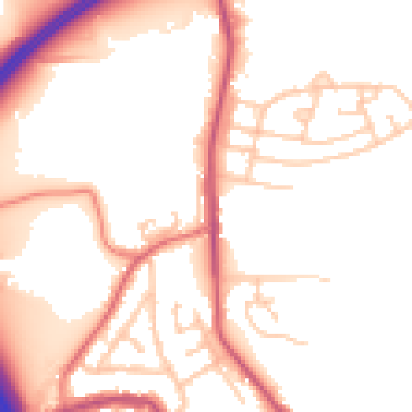Daytime road noise heatmap for WN4 0BX