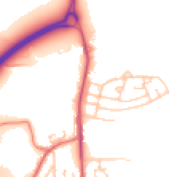 Daytime road noise heatmap for WN4 0BY