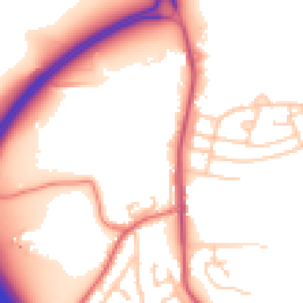 Daytime road noise heatmap for WN4 0DA