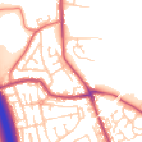 Daytime road noise heatmap for WN4 0DD