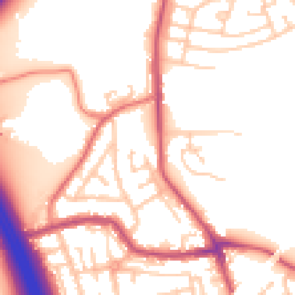 Daytime road noise heatmap for WN4 0DG